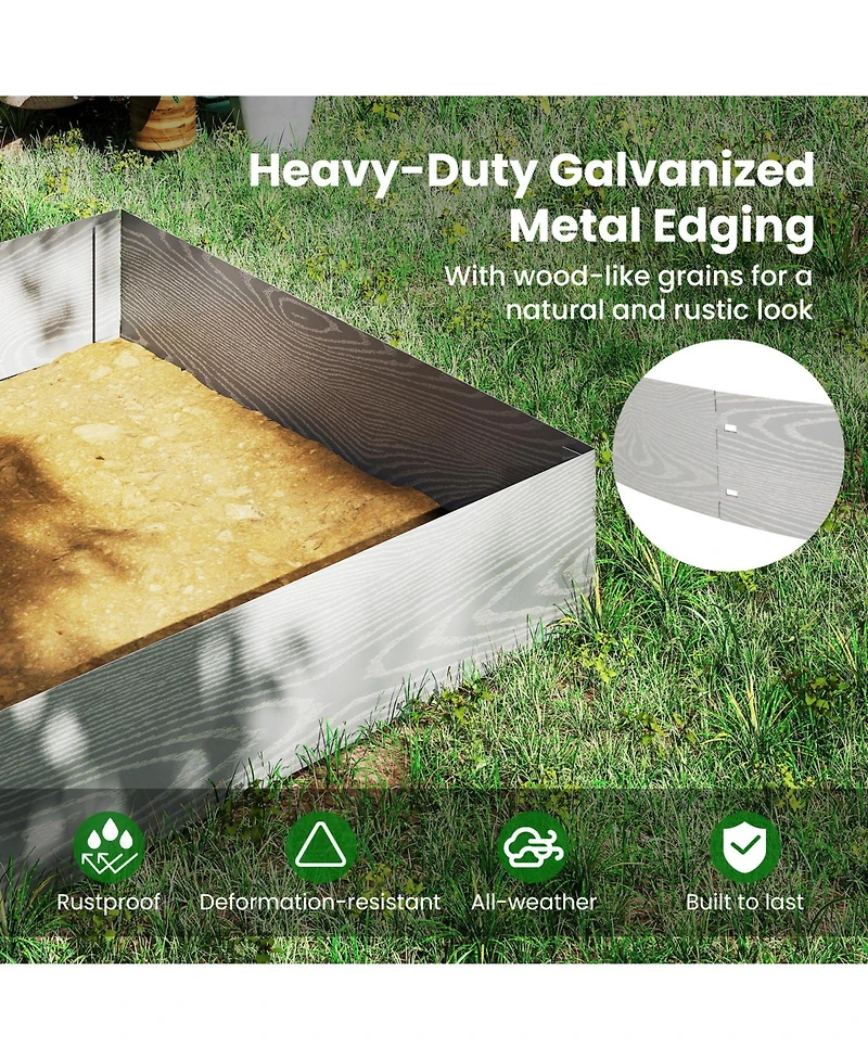 Sugift Six Pack Galvanized Metal Landscape Edging for Yard