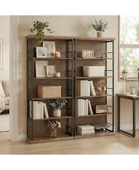 Tribesigns 72'' Wooden Bookcase, 5-Tier Farmhouse Bookshelf, Free-Standing Display Storage Shelves