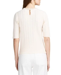 Elle Collection Women's Fine Gauge Embellished Neck Top