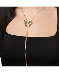 Jessica Simpson Gold-Tone Butterfly Y-Lariat Necklace with Crystal