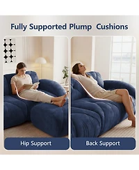 Rainsken Luxury 80" Modular Velvet Loveseat, 2-Seater Tufted Sectional Couch with 32D Sponge Cushion and Bottom Anti-Slip Design for Home Living