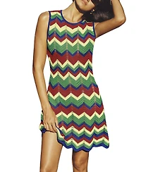 Cupshe Women's Main Attraction Chevron Mini Beach Dress