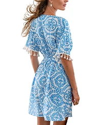 Cupshe Women's Good Karma Ornate Mini Beach Dress