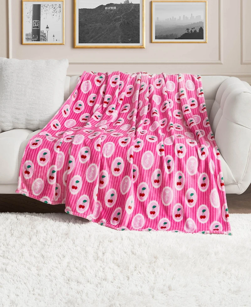 Juicy Couture Lightweight Ultra-Soft Plush Throw, 60" x 90"
