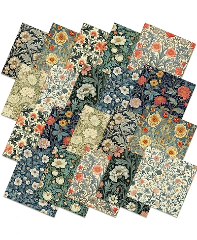 Gnuadz 10 pcs 20"x20" William Morris Floral Quilting Fabric Fat Quarters Vintage Patchwork Sewing Craft