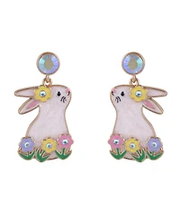 Hallmark Easter Bunny and Flower Earrings