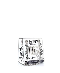 Pre-Owned Dolce & Gabbana 3.5 Chain Bucket Bag Graffiti Printed Leather