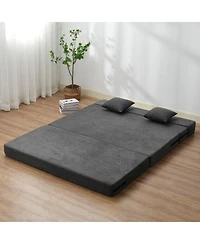 Sugift Folding Sofa Bed, 3-in-1 with Memory Foam Mattress, Convertible Sleeper Chair