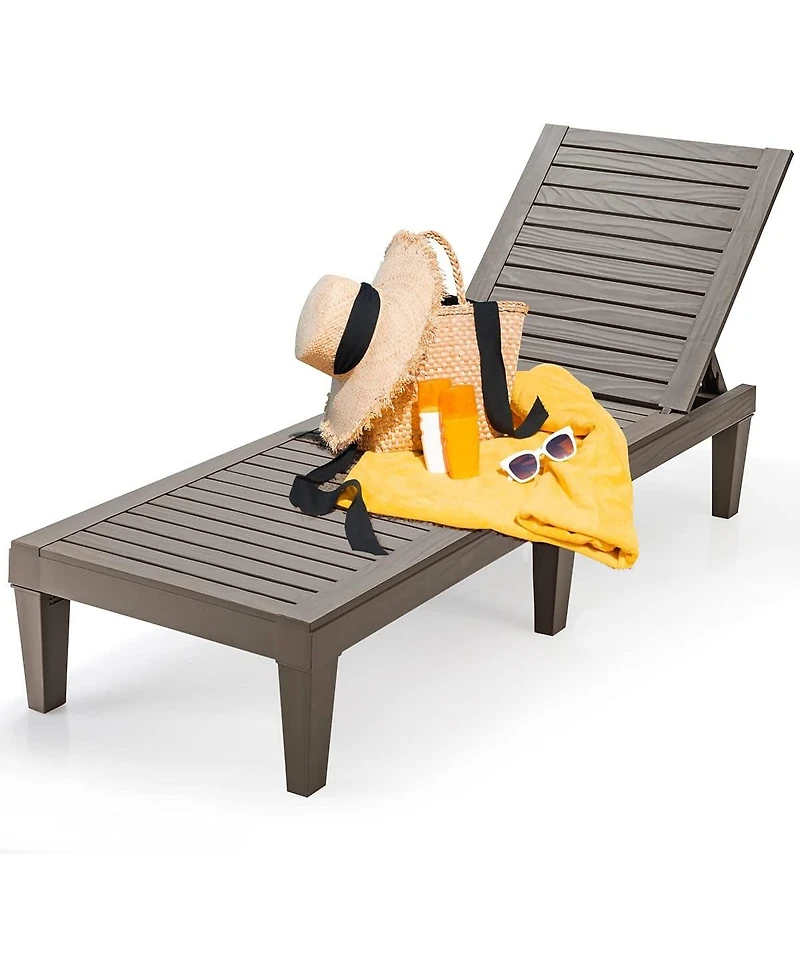 Decksplore Outdoor Chaise Lounge Chair, Lightweight Patio Recliner Chair