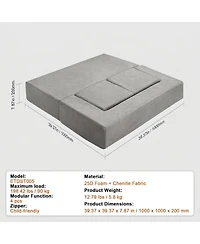 Sugift 4Pcs Modular Kids Play Couch Toddler Sofa Bed for Playroom