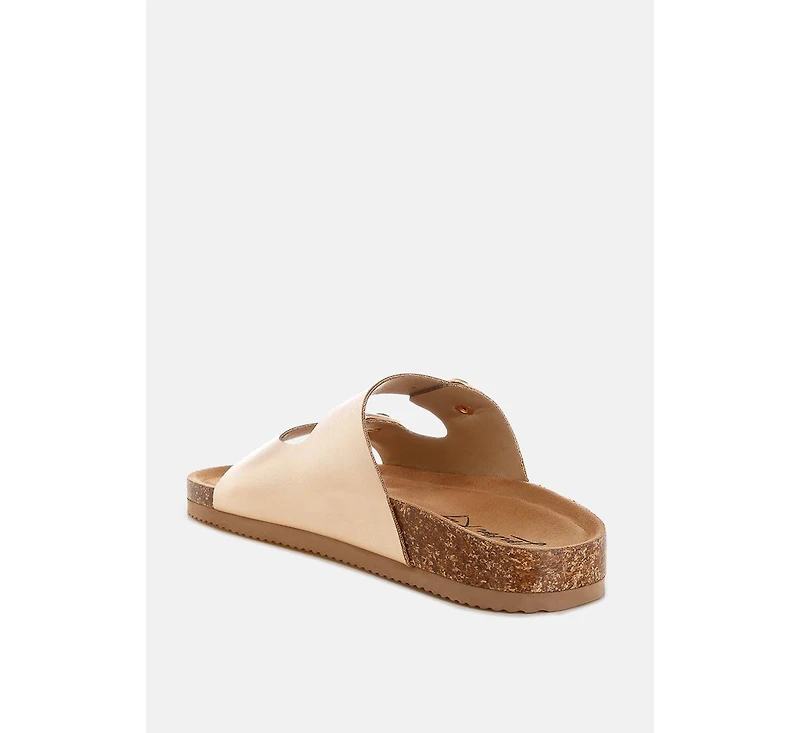 London Rag Women's Parla Metallic Double Buckle Sandals