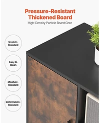 Sugift Wood File Cabinet, Mobile Lateral Filing Cabinet with Adjustable Shelves