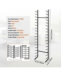 Sugift Blueprint Storage Rack, 16-Tier Hanging Poster Display, Roll File Holder