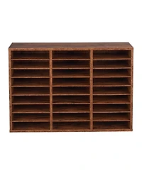 Sugift Literature Organizer, 27 Compartments, Wood Mailbox Sorter for File Storage