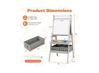Slickblue 3 in 1 Easel for Kids with Chalkboard Whiteboard