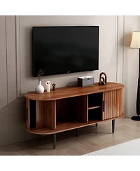 Boyel Living 47 Inches Modern Tv Stand with Sliding Door and Storage Compartment