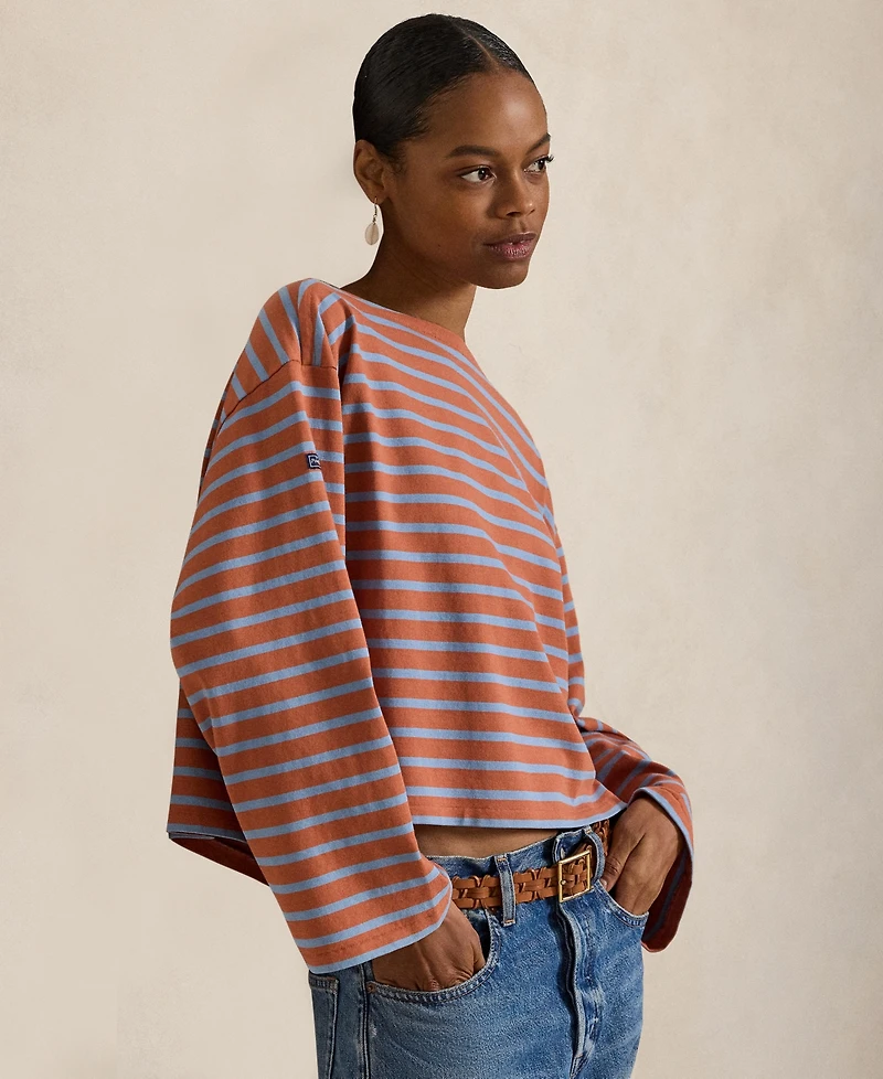 Polo Ralph Lauren Women's Striped Long-Sleeve Boat Neck T-Shirt