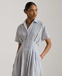 Lauren Ralph Petite Button-Up Short-Sleeve Shirt Dress