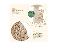 Zeus and Ruta 28 Inch Hand Made Cat Tree Tower with Jump Platform for Indoor Cats