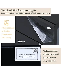 Rainsken Modern Rectangular Tv Stand for TVs Up to 80'', Entertainment Center with High Gloss Uv Surface and Storage for Living Room