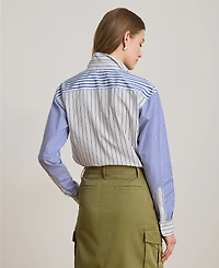 Lauren Ralph Petite Spread Collar Relaxed-Fit Striped Broadcloth Shirt