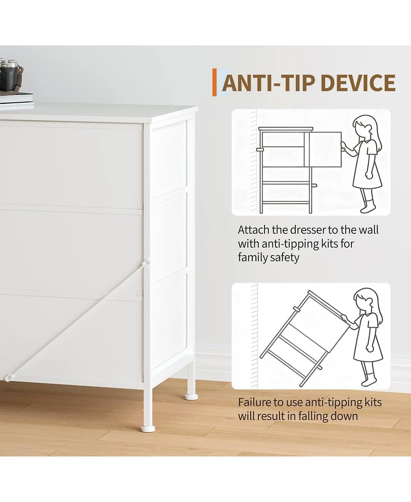 gaomon Tv Stand 70 Inch Entertainment Center with 12 Fabric Drawers, Charging Station, Supports Up to 80 Inch Tv