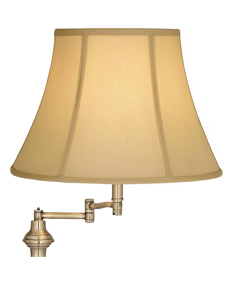 Regency Hill Montebello Traditional Tall Standing Floor Lamps Set of 2 Lights Swing Arm Metal Antique Brass Finish