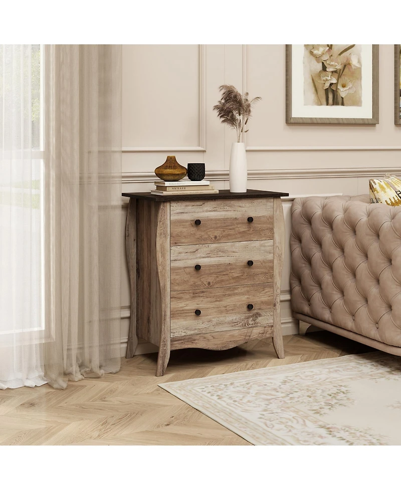 Slickblue 3 Drawer Fabric Dresser for Bedroom with Anti-Tip Kit