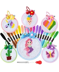 Gnuadz 6 Sets Cross Stitch Kits Beginners Embroidery Needlepoint Starters Practice Sets