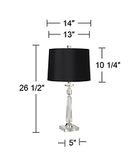 Vienna Full Spectrum Aline Modern Table Lamp 26 1/2" High Crystal Column Drum Shade for Bedroom Living Room Bedside Nightstand Office Family