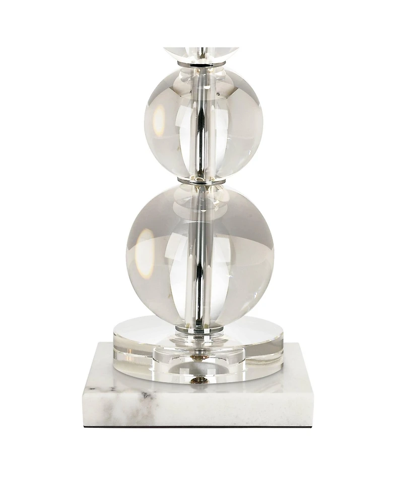 Vienna Full Spectrum Modern Table Lamp 26 1/2" High Square Marble Riser Crystal Spheres Drum Shade for Bedroom Living Room