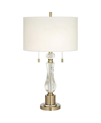 Vienna Full Spectrum Jordan 27 1/2" Tall Traditional Table Lamp Pull Chain Brass Finish Metal Crystal Single Living Room Bedroom