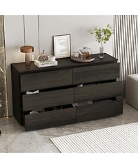Famapy 6-Drawers Wood Chest of Drawer Cabinet Organizer Dresser