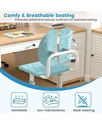 Gouun 5-Position Height-Adjustable Study Chair with Dual Back Support for Kids