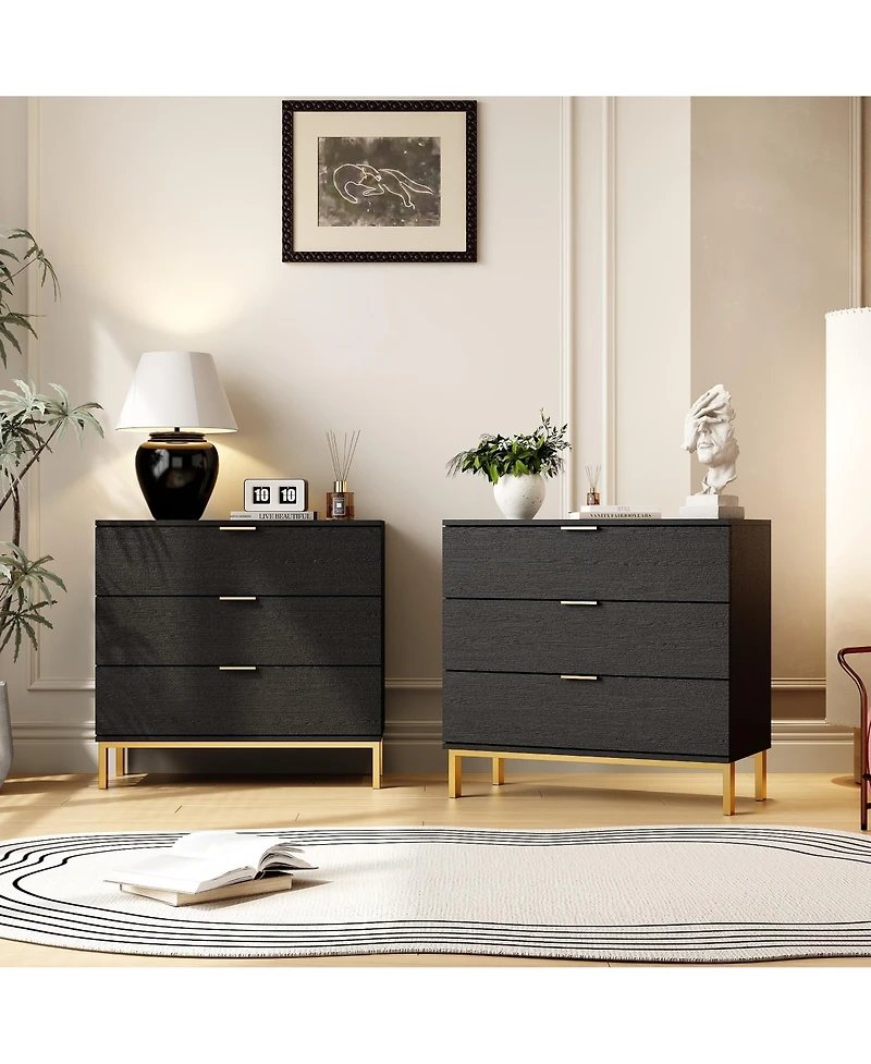 Famapy 3-Drawers Wood Chest of Drawers Dresser