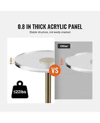 Sugift Clear Acrylic End Table, Round Side Table with Solid Base, 11.9 x 11.9 Inch