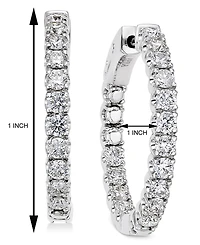 Diamond In-and-Out Hoop Earrings (2 ct. t.w.) in 14k White Gold