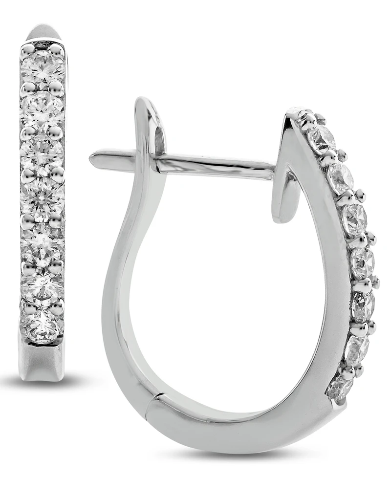 Diamond Hoop Earrings (1/2 ct. t.w.) in 14k White or Yellow Gold
