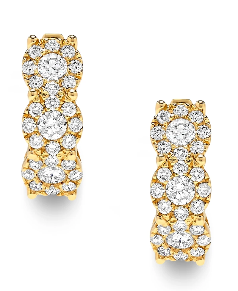 Diamond Halo Hoop Earrings (1 ct. t.w.) in 14k Gold or 14k White Gold
