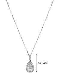 Diamond Teardrop Cluster Halo Pendant Necklace (5/8 ct. t.w.) in 14k Gold or 14K White Gold