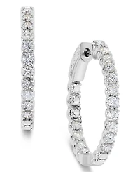 Diamond Inside Out Hoop Earrings (1-1/2 ct. t.w.) in 14k White Gold