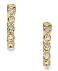 Diamond Bezel Hoop Earrings (3/8 ct. t.w) in 14K Gold