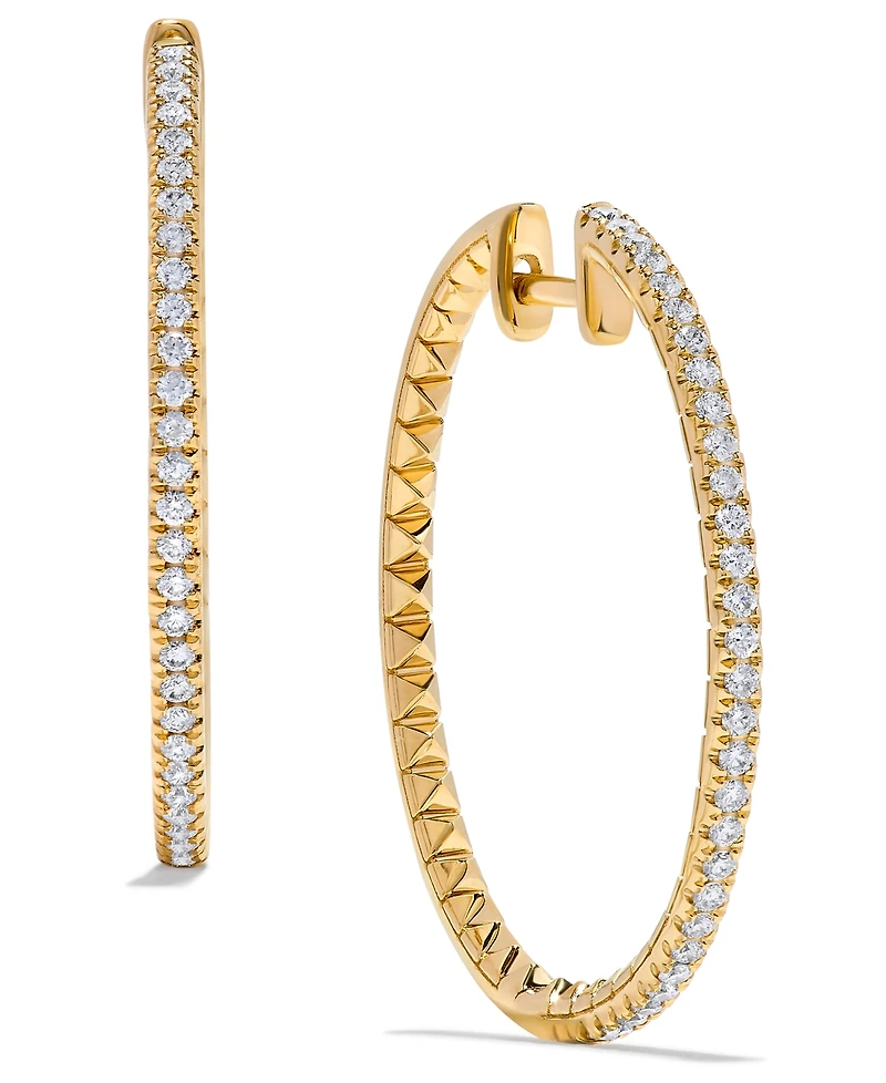 Diamond Skinny Hoop Earrings (1/2 ct. t.w.) in 14k Gold