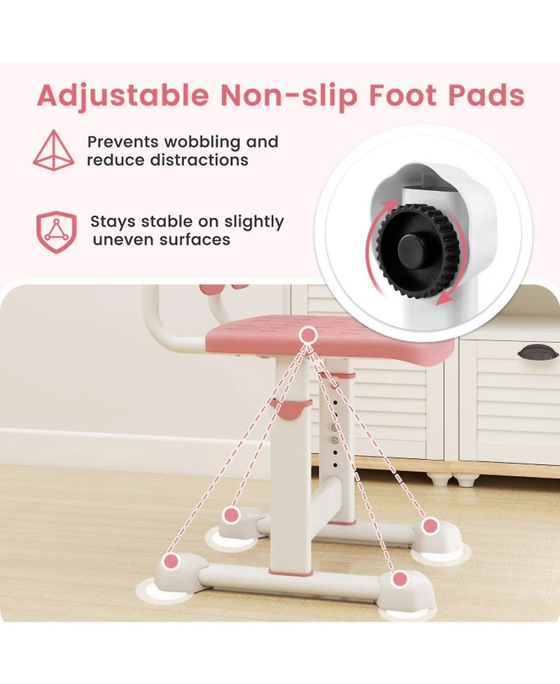 Gouun Height-Adjustable Double Back Support Study Chair for Kids 3