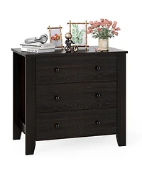 Slickblue Large 3 Drawer Chest Modern Dresser Nightstand Storage