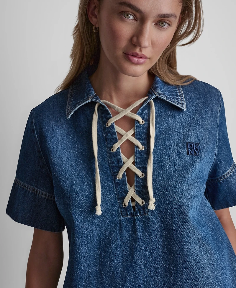Dkny Jeans Women's Short-Sleeve Shift Dress