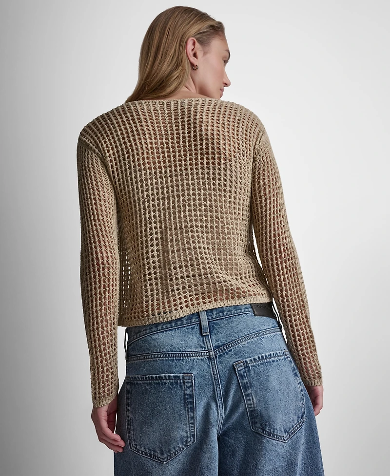 Dkny Jeans Women's Long-Sleeve Boat Neck Sweater