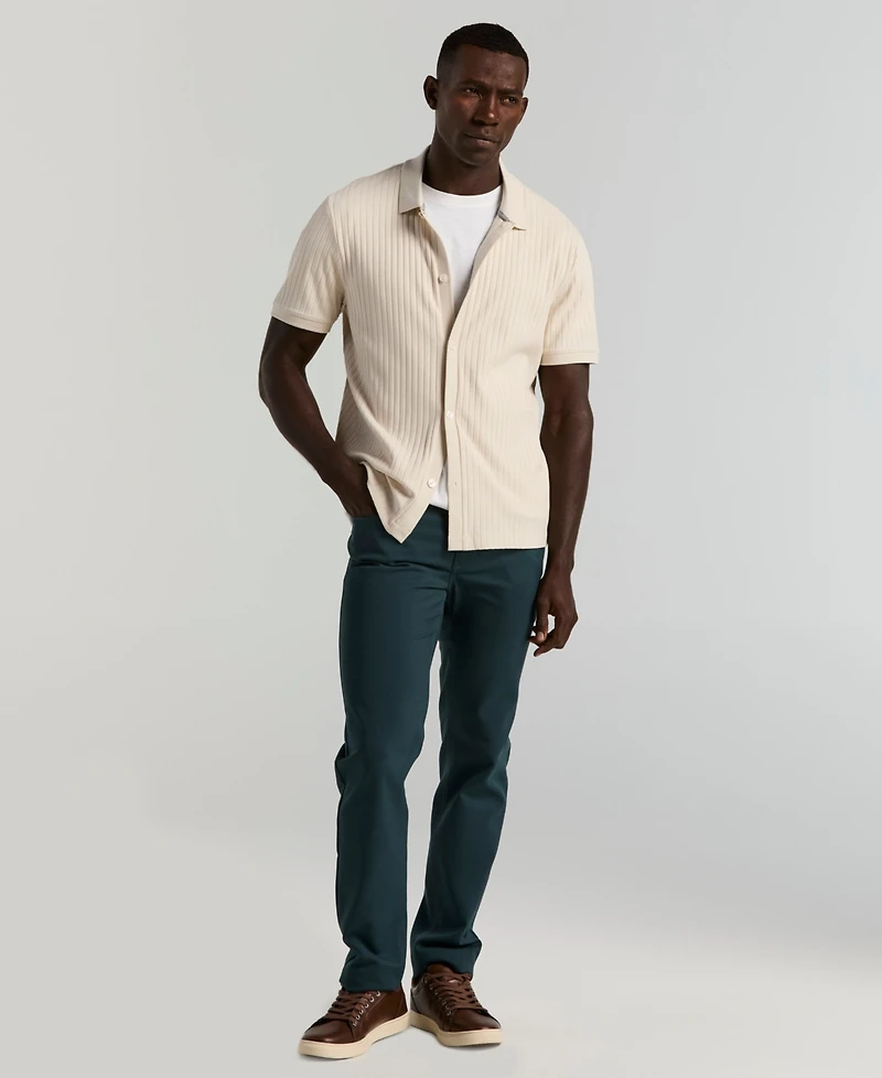 Perry Ellis Men's Vertical Rib Button Front Shirt