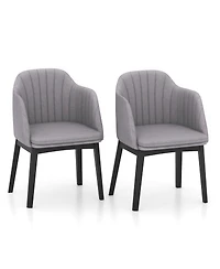 Slickblue Velvet Upholstered Dining Chair Set of 2 with Curved Backrest