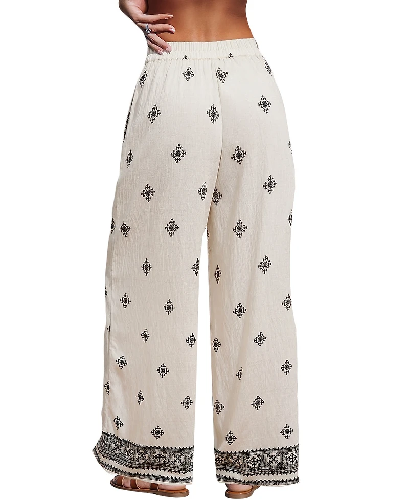 Cupshe Women's Easy Living Ornate Pants